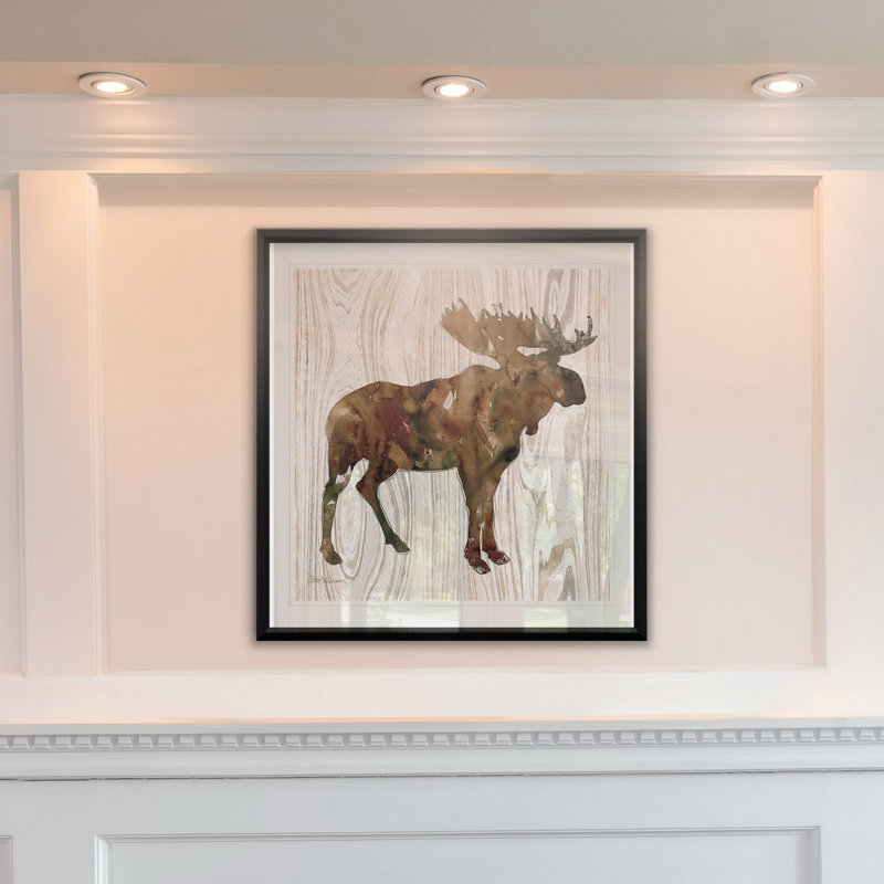 Pine Forest Moose - reproduction de cadre photo, H 30,5 po x l 30,5 po x P 1,5 po
