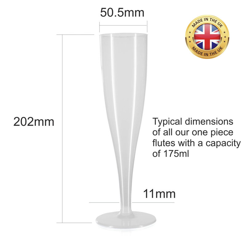 175ml Polystyrene With A Biodegradable Additive Flute, Clear, 50