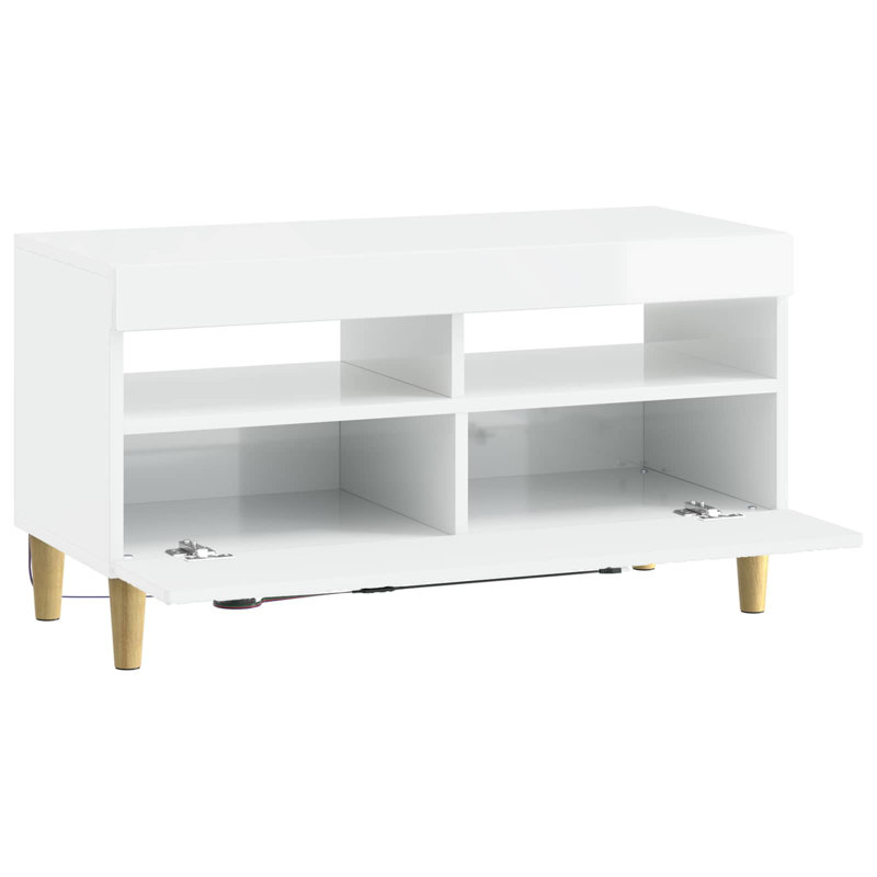 Unfinished with Fireplace Included, High Gloss White, 43cm H x 81cm W x 35cm D