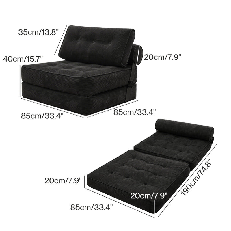 1 Seater Sleeper, Black