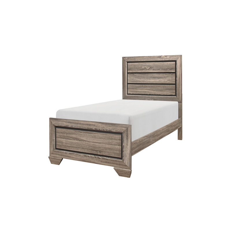 Ensemble de chambre à coucher en faux bois 3 et 2 Evynn Ange, Beige, Grand