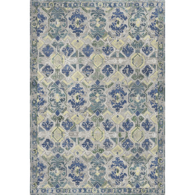 Sorrento Hand Tufted PET Indoor/Outdoor Rug in Natural/Blue/Yellow