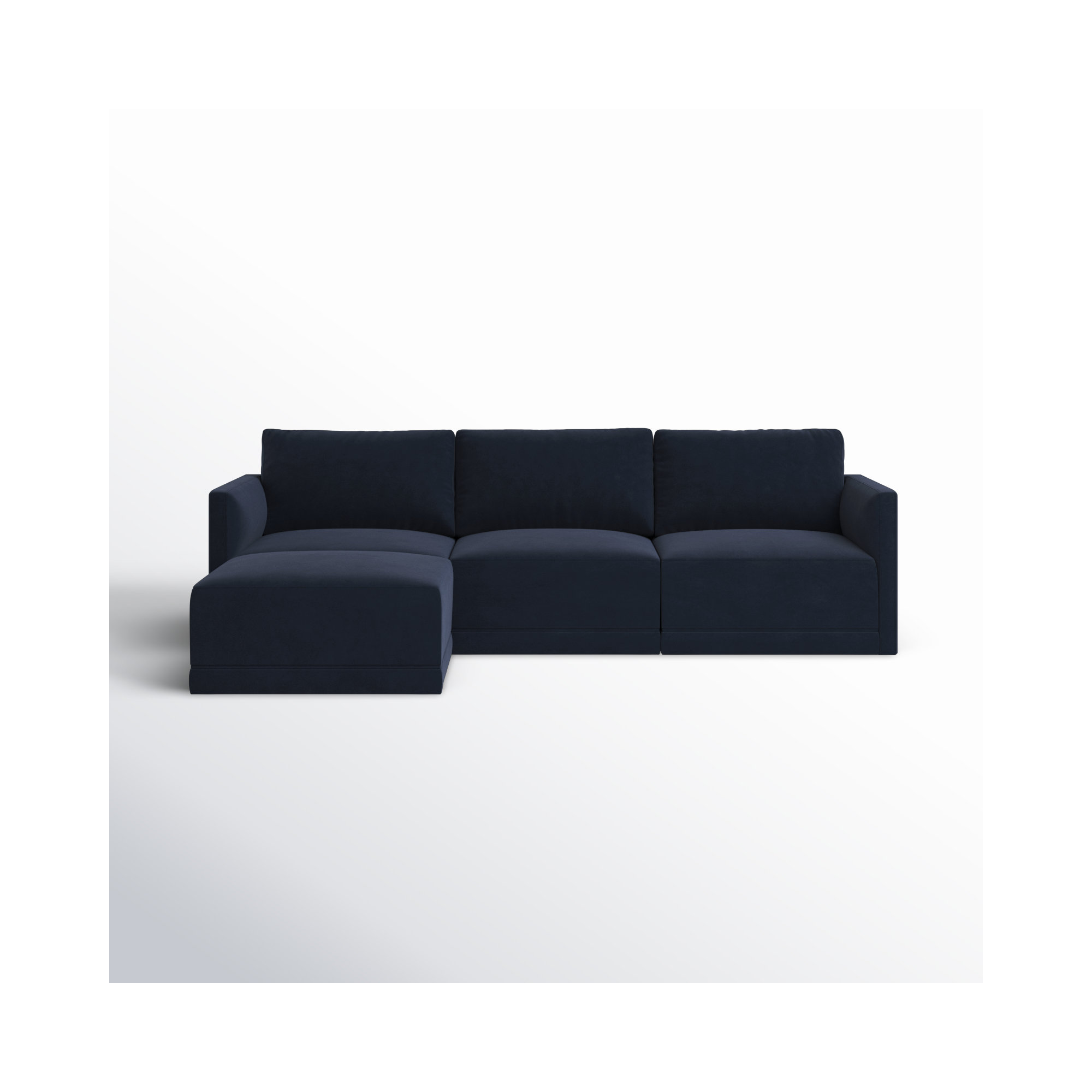 Deirdre Modular Upholstered Reversible Chaise L-Sectional, Navy