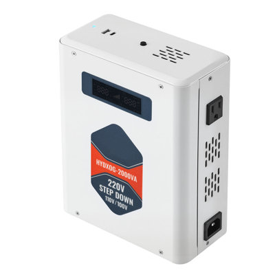 Convertisseur de tension pas à pas, 2000VA, Convertisseur de tension robuste, transformateur de 220V à 110V, avec 2 prises de courant américaines, sortie USB, écran LCD, protection de la température, pour appareils 110V