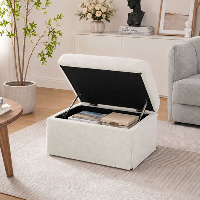 Banc de repose-pieds rembourré de grande capacité avec tabouret polyvalent pour les livres et les jouets