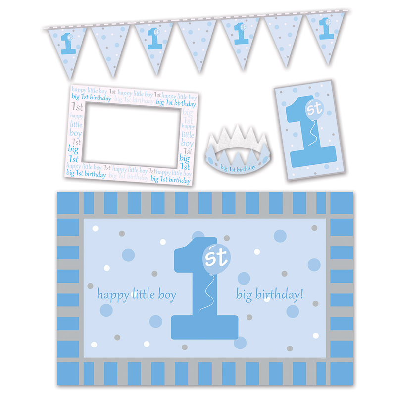 5 Piece Birthday Decoration Kit, Blue