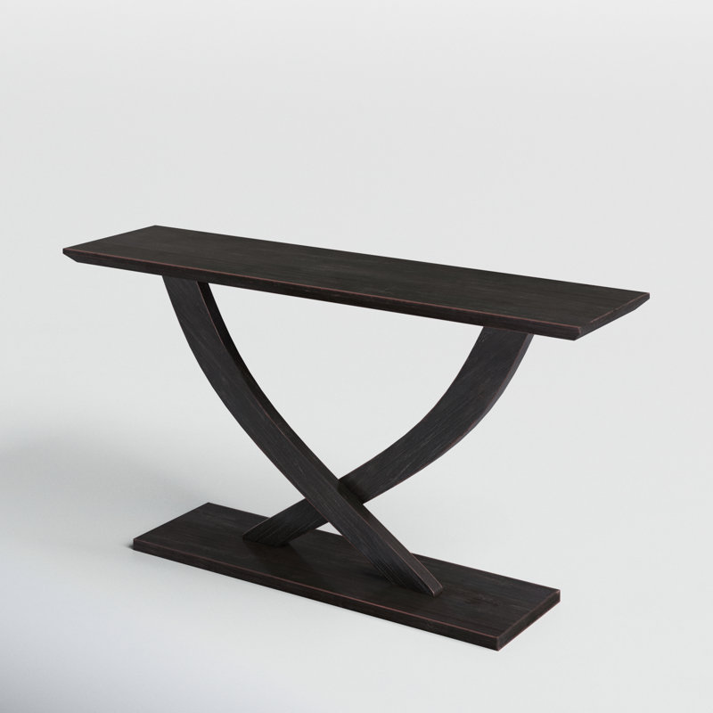 Catelynn 57'' Solid Wood Console Table, Black Sandthru