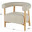 Sara Polyester Curved Back Mid Century Modern Round Boucle Beige Accent Chair with Light Brown Wood Frame