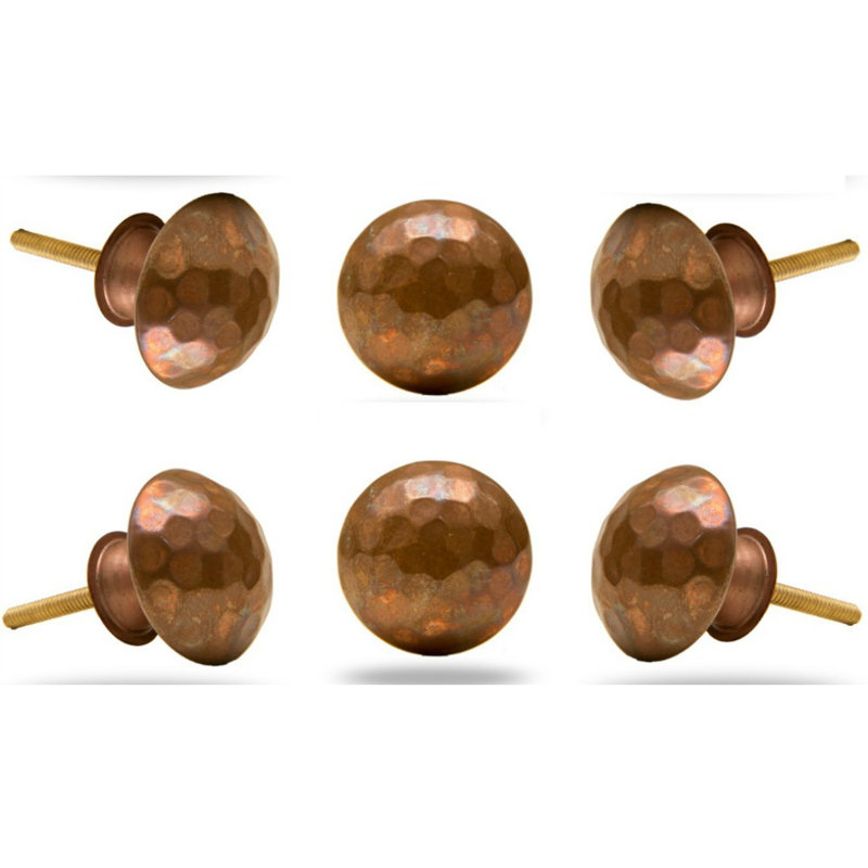 Ensemble de poignées rondes surdimensionnées de 1,6 po de diamètre Max, Cuivre