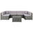 Azrien Wood 6 - Person Modular Patio Conversation Set with Cushions-391840782