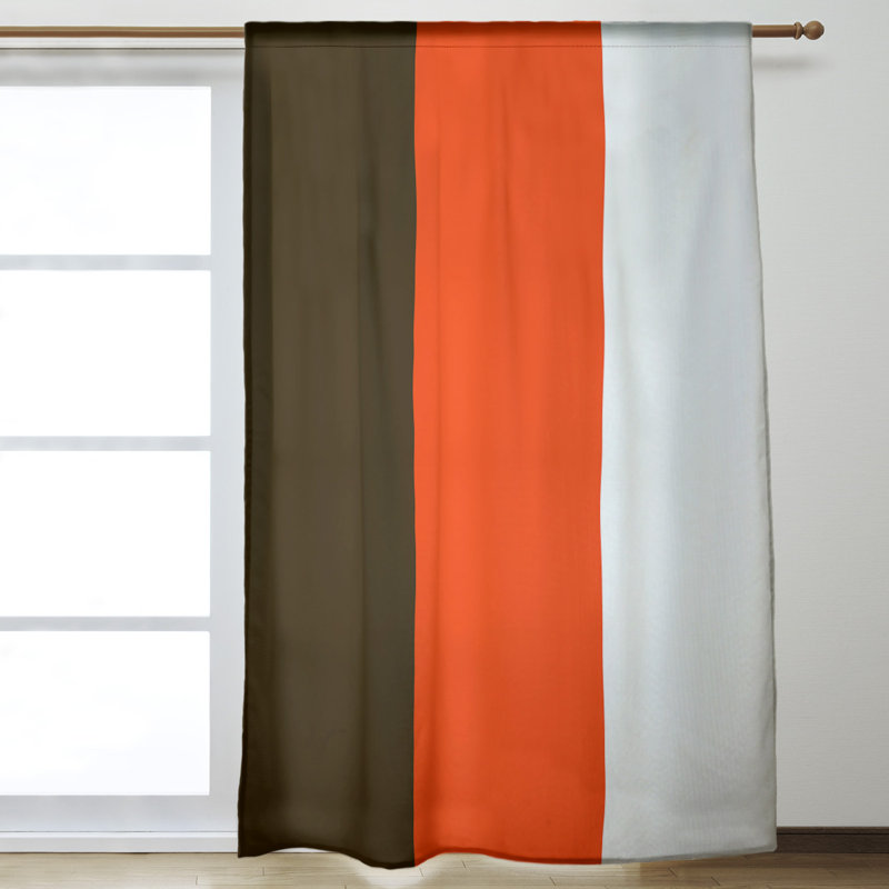 Mississippi Rebellion Sateen Room Darkening Curtain Single Panel, Orange.