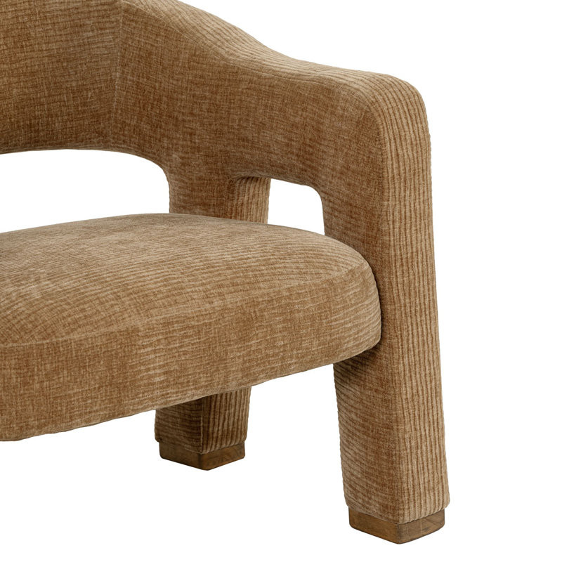 Fauteuil club rembourré Malisa, brun