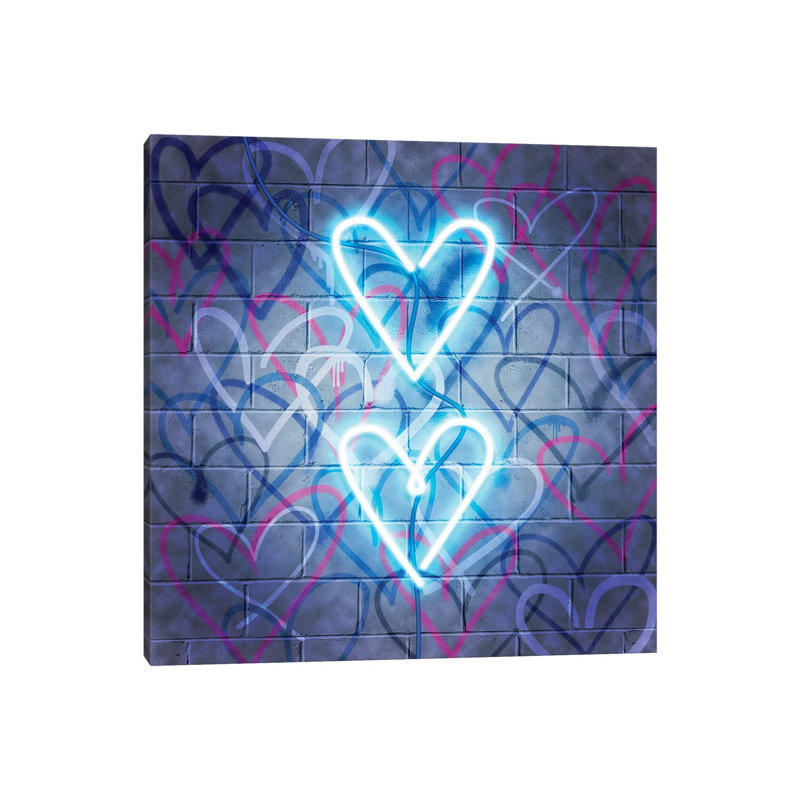 Neon Heart I - Wrapped Canvas Print, 30.48 cm H x 30.48 cm W