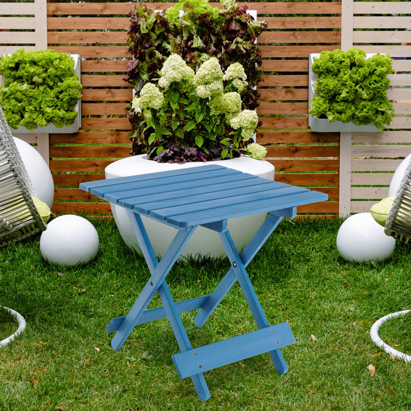 Table pliante carrée pour l'extérieur en bois massif