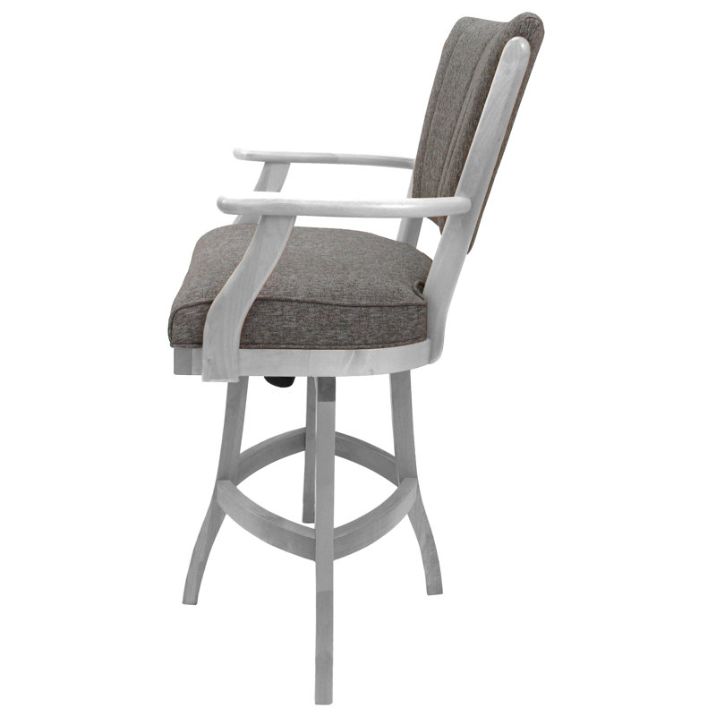 Mojave Grey and White Swivel 26'' Upholstered Counter Stool