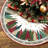 Red and Green Christmas Tree Skirt, Vintage Pine Tree Holiday Farmhouse Decor