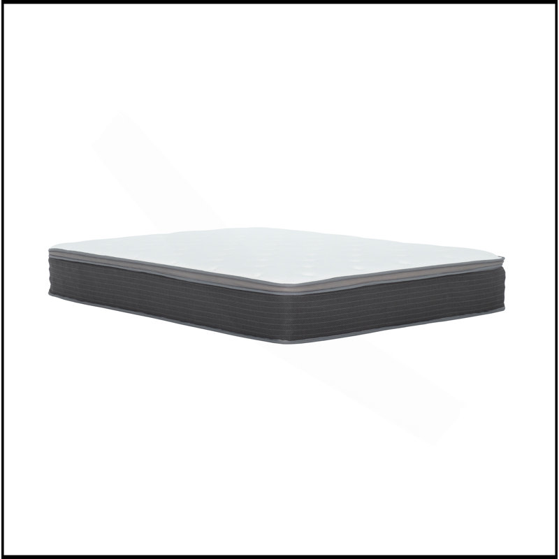 12 po Matelas hybride moelleux dans une boîte, matelas à ressorts ensachés et mousse viscoélastique imprégnée de gel, soulagement de la pression, technologie de refroidissement