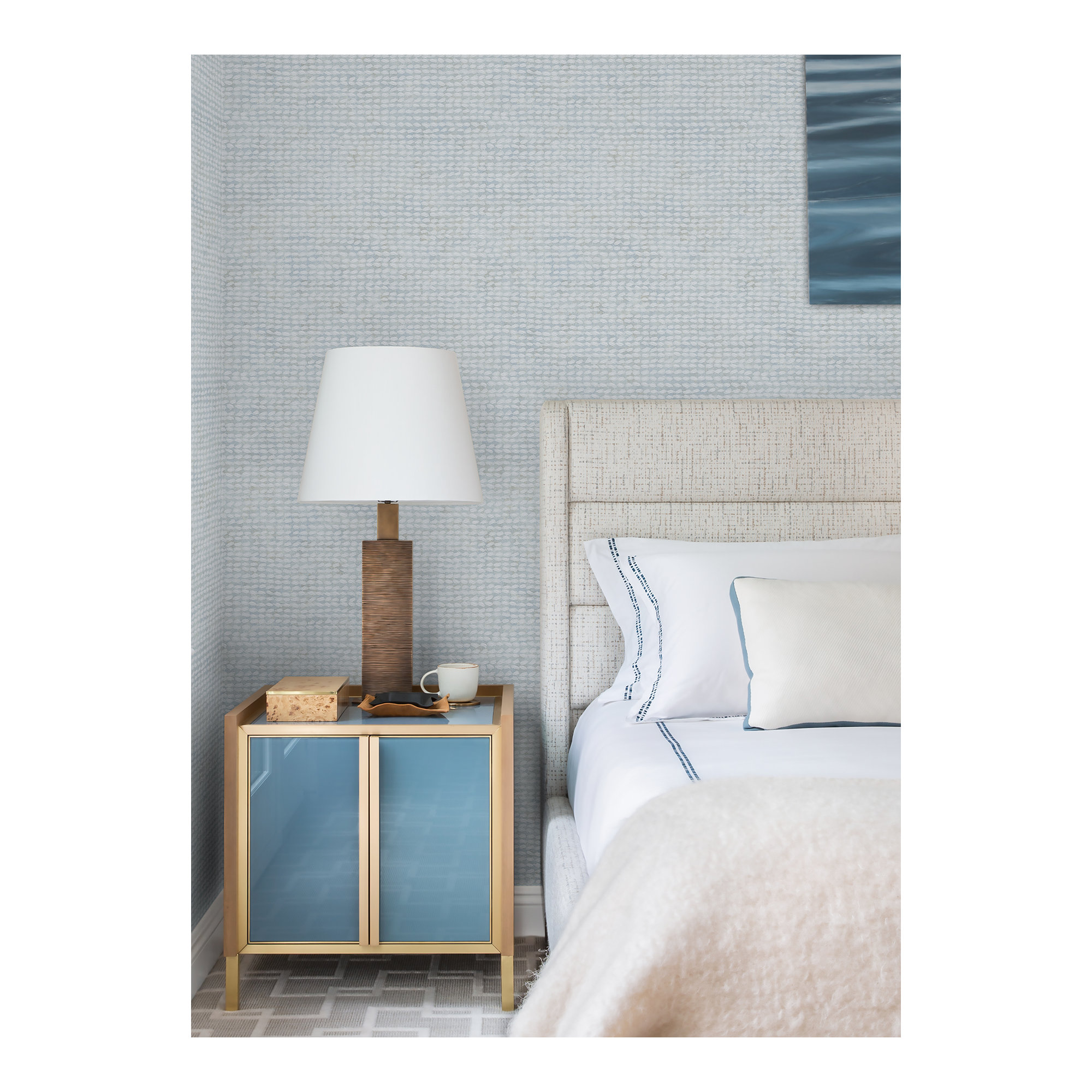 Dorinne Wallpaper, Light Blue