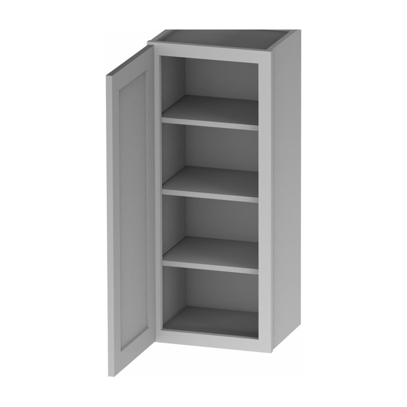 Kindwood Eco Shaker Ready-to-Assemble Wall Cabinet 36" Height, 1 Door, 15", Gray