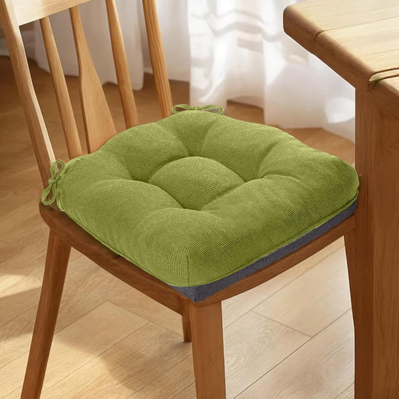 Ensemble de 4 coussins de chaise de salle à manger en mousse viscoélastique 15,5 pouces vert sauge