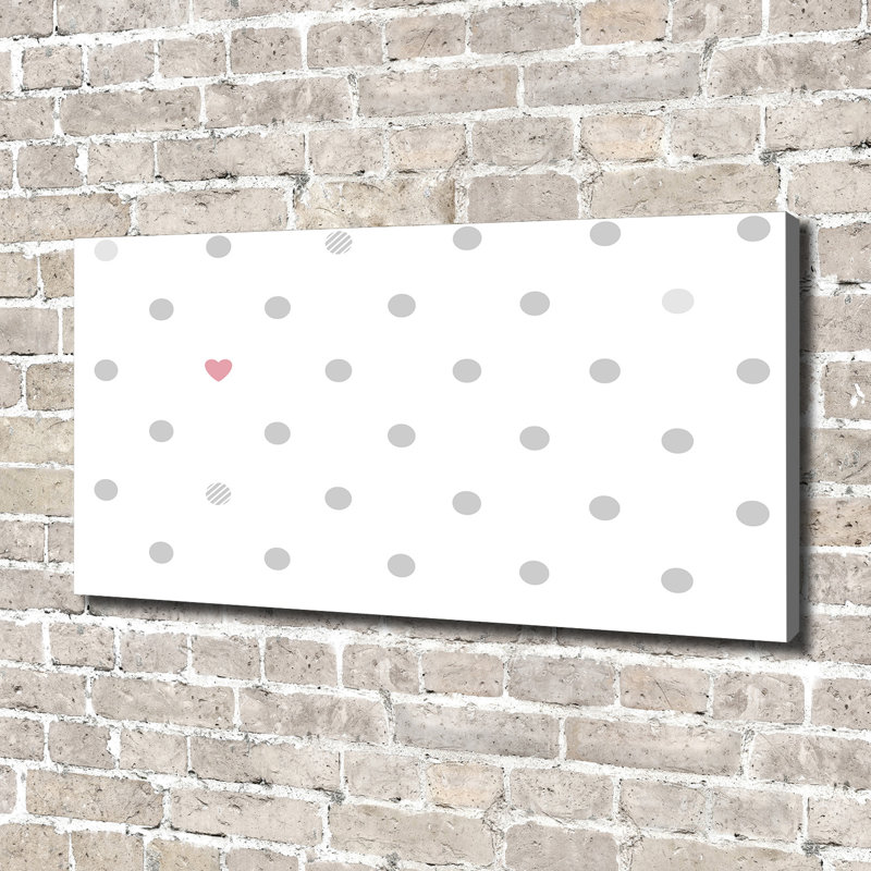 Dots And Hearts - Wrapped Canvas Print