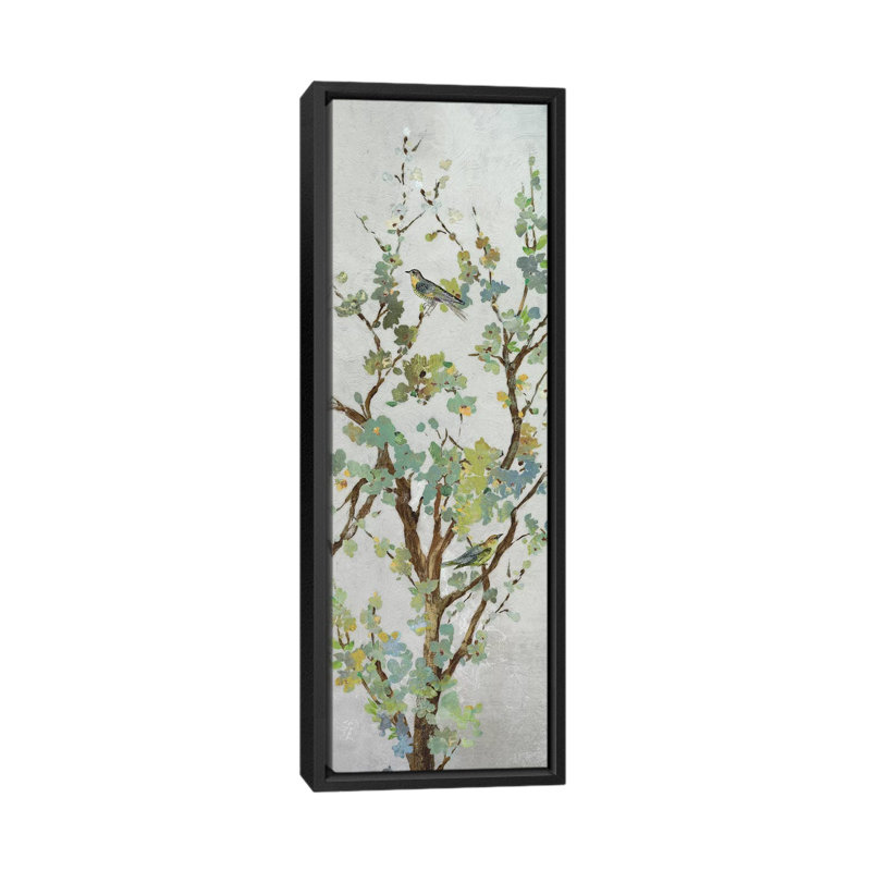 « sage branch ii », impression sur toile tendue, H 36 po x l 12 po x P 1,5 po, Cadre noir