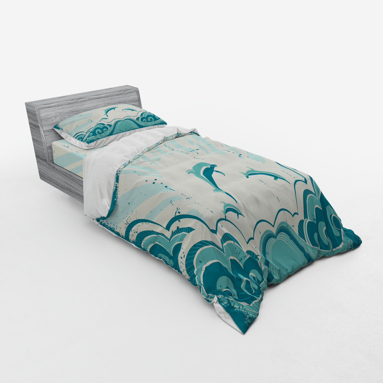 Miami Dolphins Bedding Set 3Pcs Duvet Cover Pillowcases Comforter/Quilt  Cover