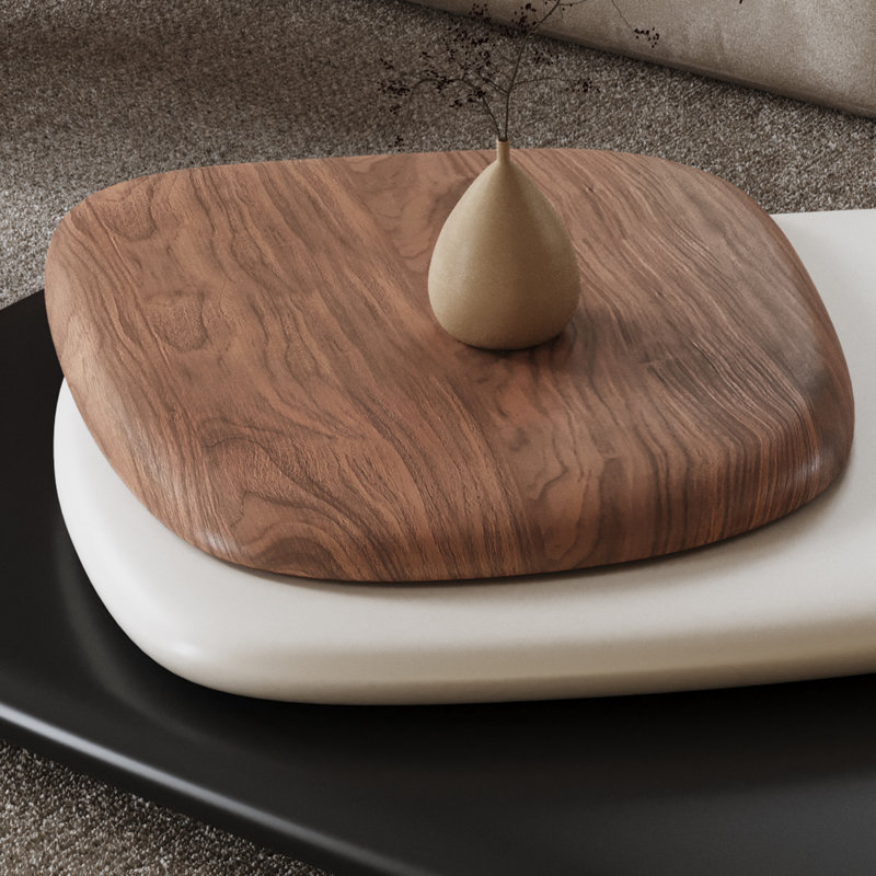 Dusan Modern Rotatable Wood Coffee Table for Small Spaces