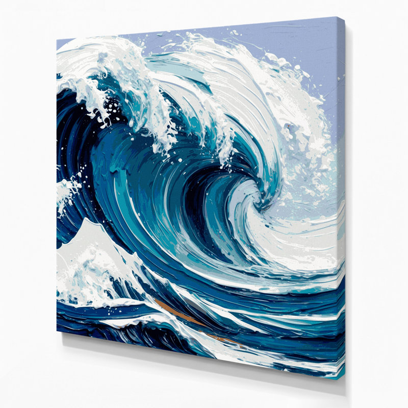 Art mural sur toile Coastal Wave Abstraction Elite, H 12 po x l 12 po
