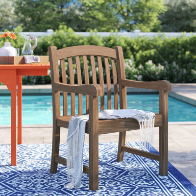 Marsily Teak Solid Wood Outdoor Dining Armchair