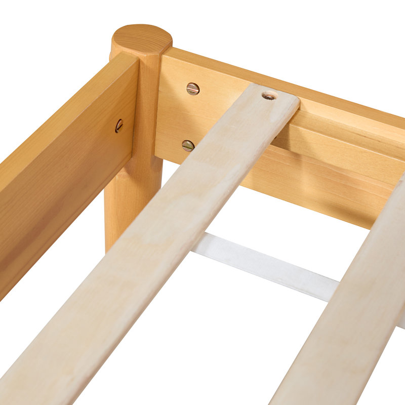 Structure de lit plateforme Mid Wood, Naturel, Grand lit