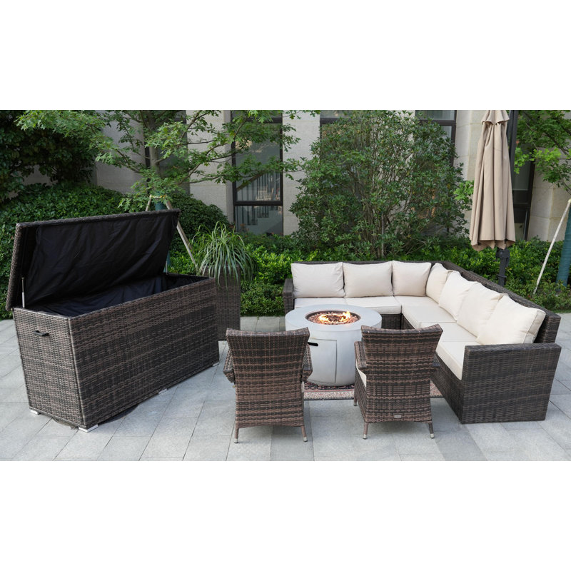Ensemble de conversation modulaire 8 pièces avec coussins 8 pièces