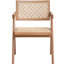2 chaises avec accoudoirs beiges et naturels - Pieds en bois, coussins confortables, style Mid-Century moderne pour liqueur, 2 po et coussins de pâtes confortables