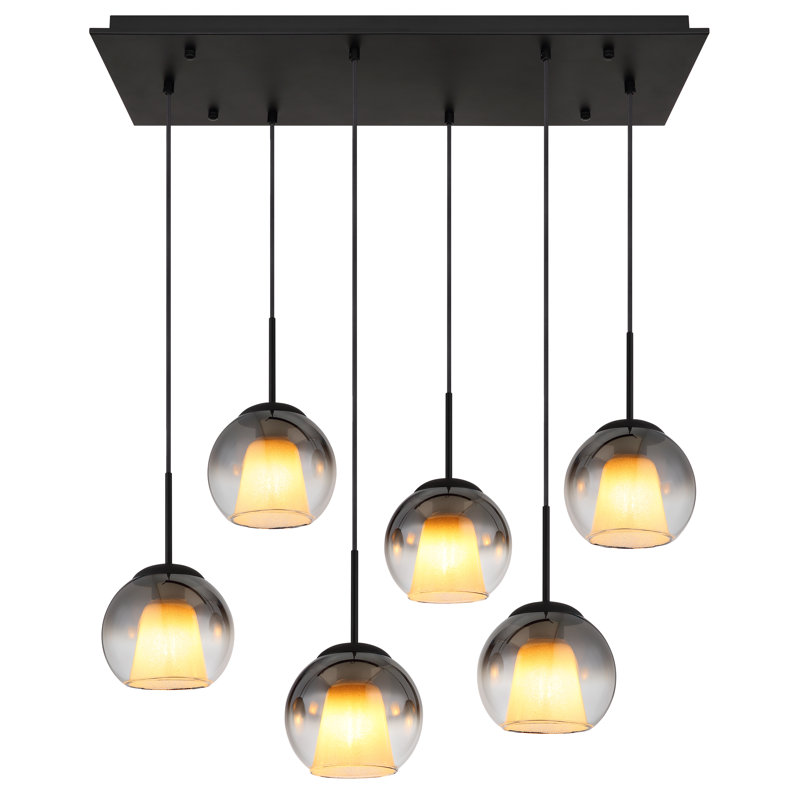 Decola 6 - Light Pendant, Matt black, Raunch colors
