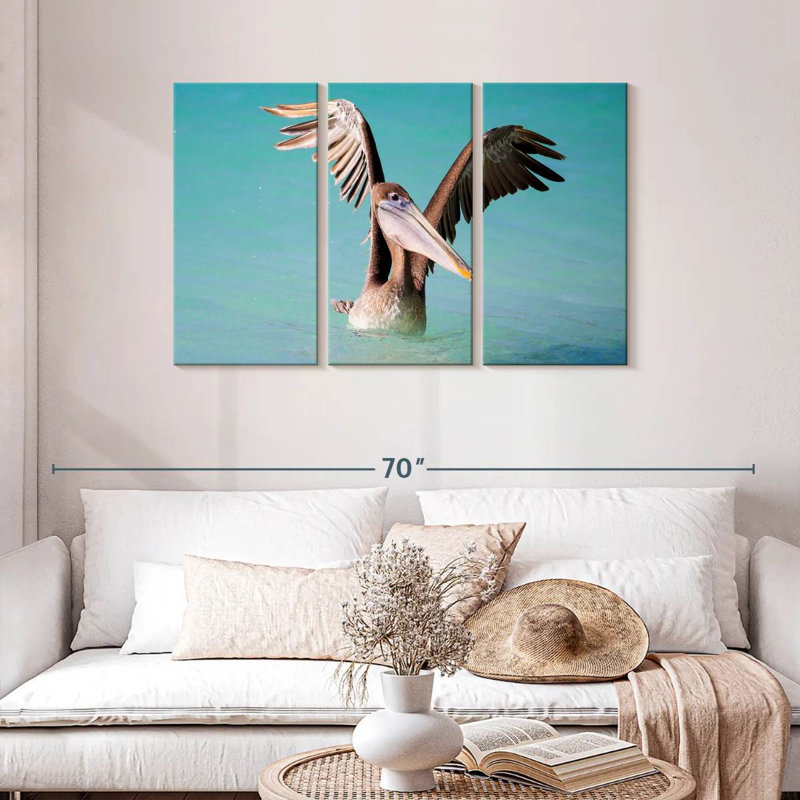 Pelican With Outstretched Wings, 28" H x 45" W