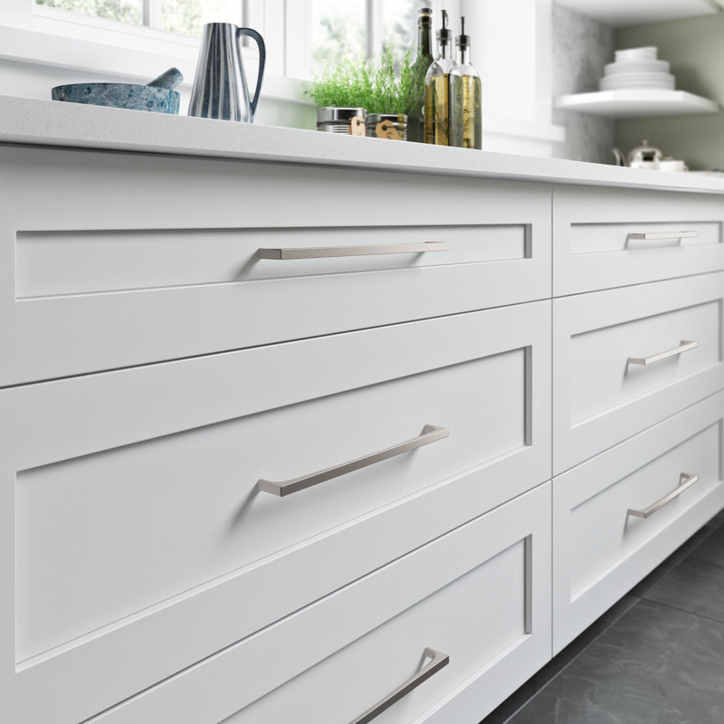 Brushed Nickel 12" Modern Bar Handle with Mounting Hardware