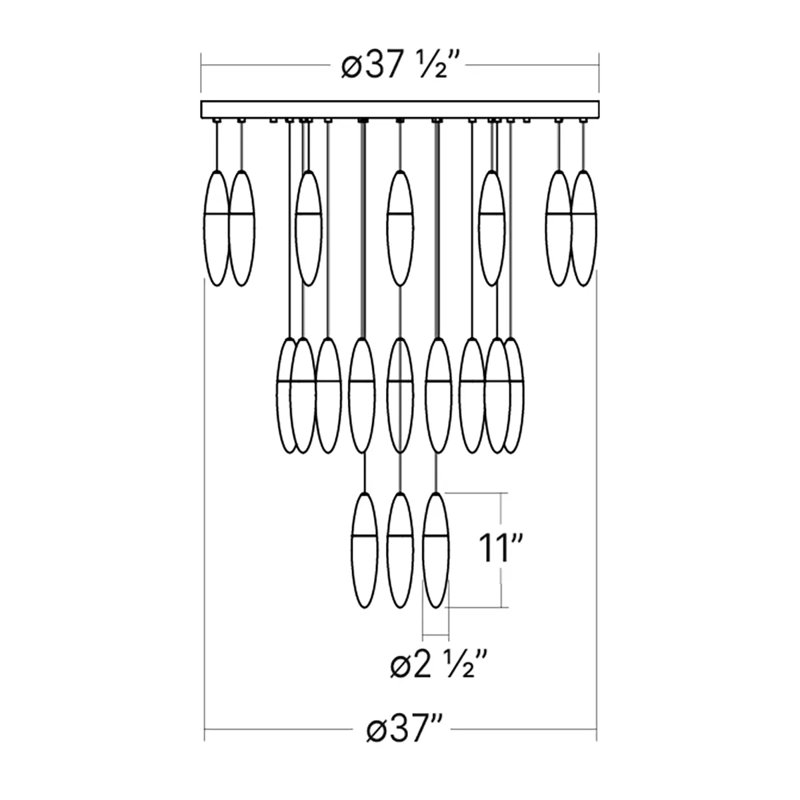 Sultana 24 - Light LED Pendant, Satin Brass/White