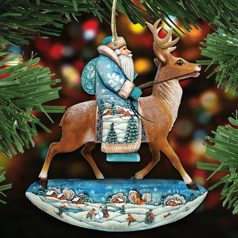 5'' Handmade Wood Holiday Shaped Ornament