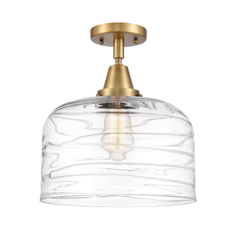 Plafonnier encastré en verre à DEL, DEL, Non, Laiton brossé