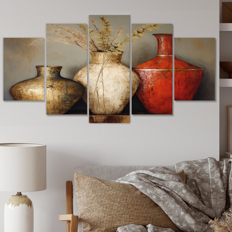 Hazelton - Boho Pottery Wall Decor - 5 Panels