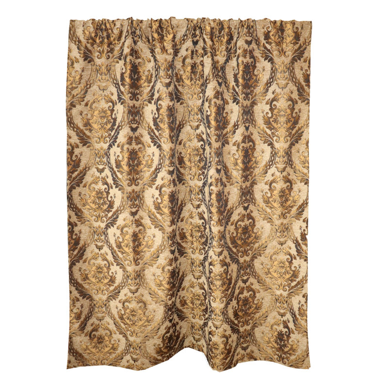 Starri Room Darkening Curtain Single Panel, 56" W x 72" L, Gold/Gold