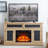 Embossed Pattern TV Stand With 23" Fireplace Insert,, TV And Media Console With Open And Closed Storage Space And Sliding Door For Living Room & Bedroom-317005743