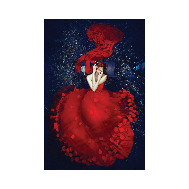 La couturière rouge, H 18 po x l 12 po x 1,5 po