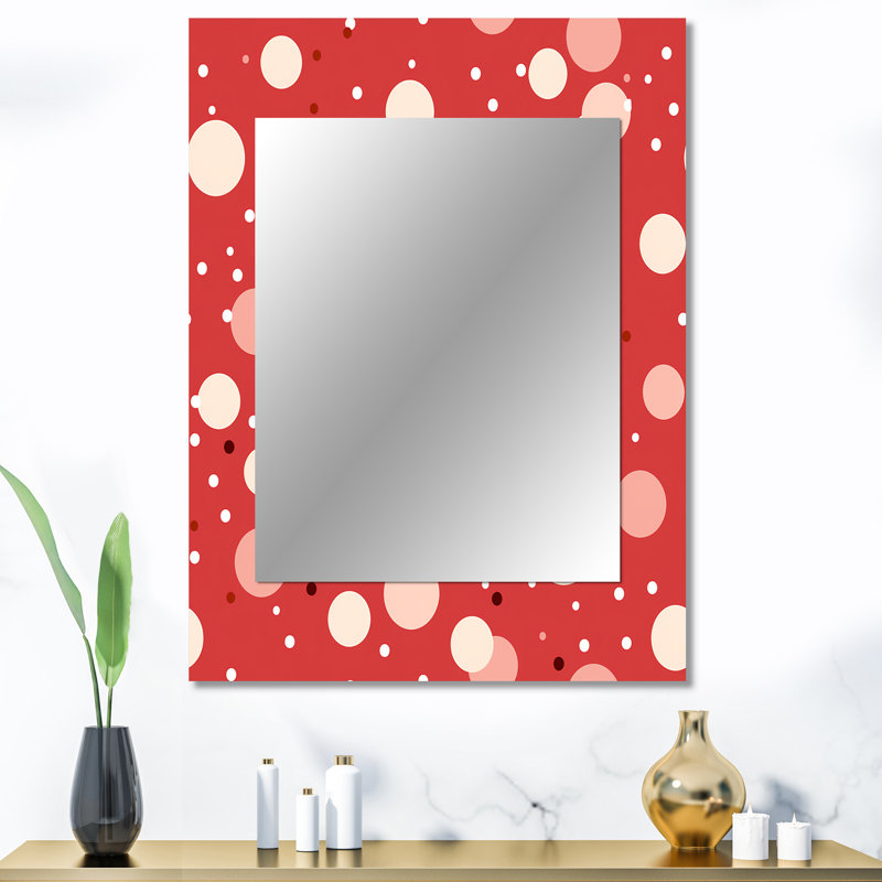 Elkport Playful Polka Dots - miroir à pois, miroir mural moderne unique, impression d'art en métal, 40 po x 30 po