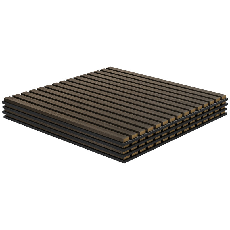 Ensemble de 4 panneaux muraux 3D en faux bois, Noyer
