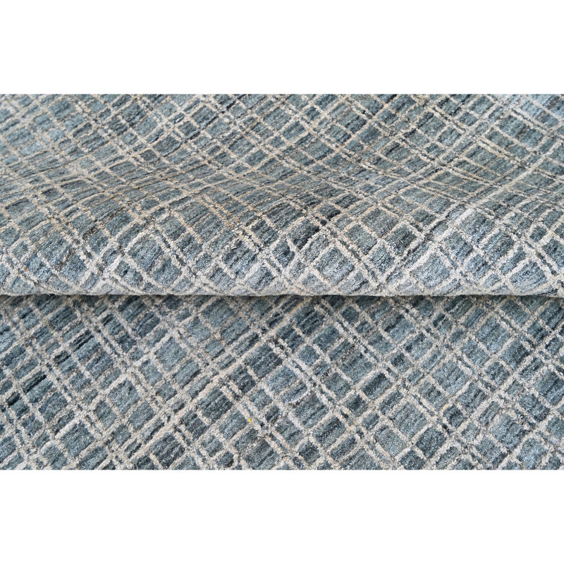 Hand Knotted Area Rug in Light Blue/Beige