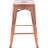 Almodovar 24" 24 Inch Metal Bar Stools, Backless Counter Height Barstools, Stackable Stools with Square-18608716