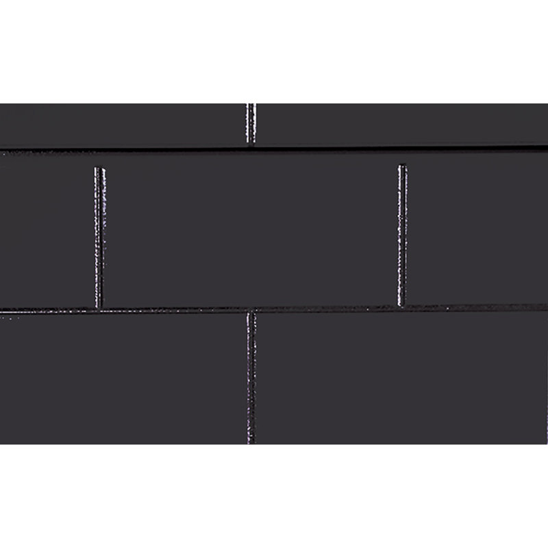 Subway Tile Textured Slatwall 24" x 48", Black