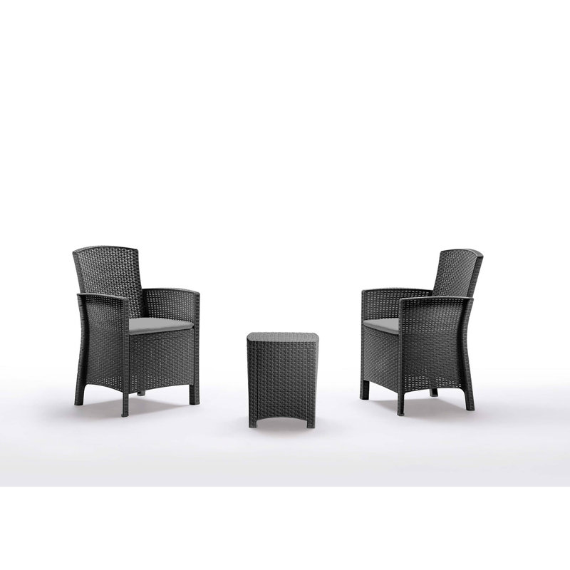 Outdoor Lounge Set Jupiter, Garden Set with Cushions, Rattan Effect, Anthracite
