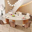 Danford Oval Stone Dining Table with Solid Wood Legs